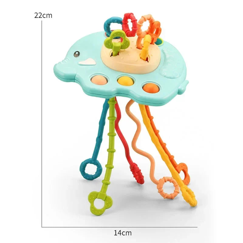 1-3 Years Silicone Pull String Educational Toys 3 In 1 Develop Teething Montessori Sensory Toys Baby Toy for Babies 0-12 Months