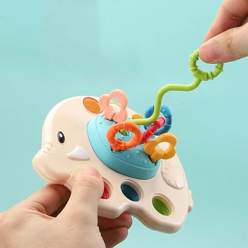 1-3 Years Silicone Pull String Educational Toys 3 In 1 Develop Teething Montessori Sensory Toys Baby Toy for Babies 0-12 Months