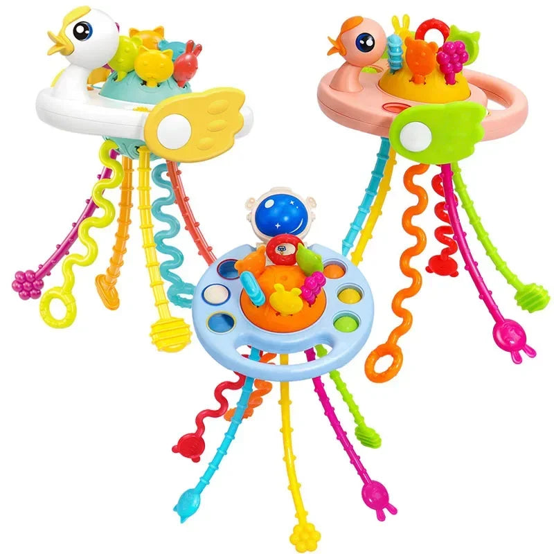 1-3 Years Silicone Pull String Educational Toys 3 In 1 Develop Teething Montessori Sensory Toys Baby Toy for Babies 0-12 Months