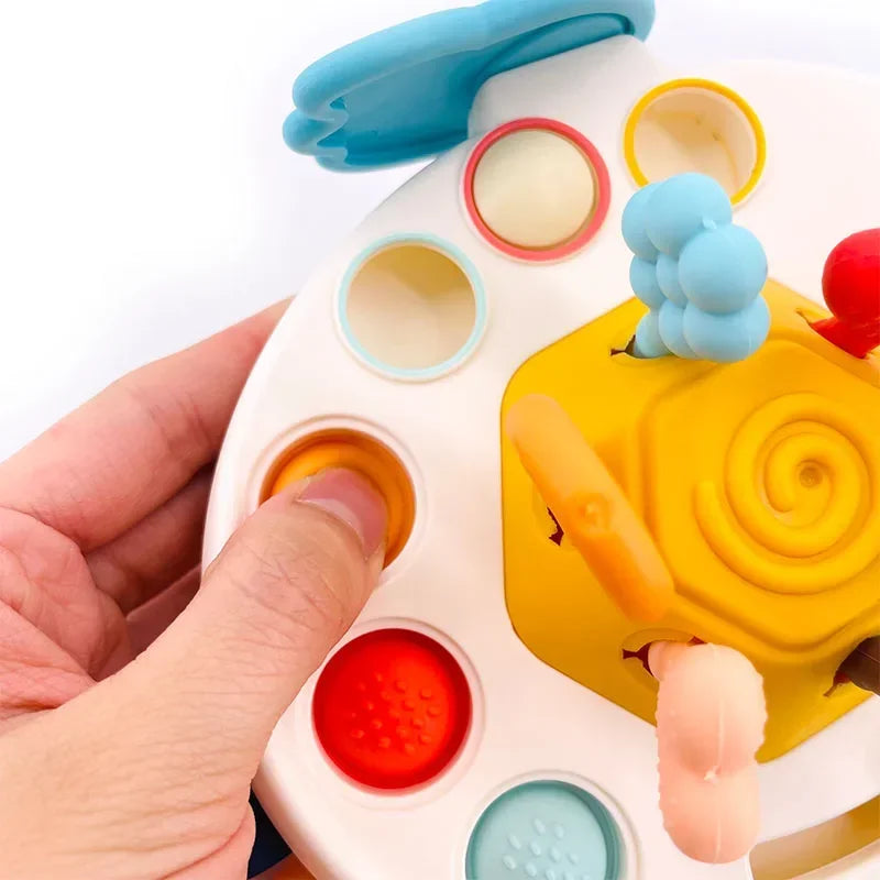1-3 Years Silicone Pull String Educational Toys 3 In 1 Develop Teething Montessori Sensory Toys Baby Toy for Babies 0-12 Months