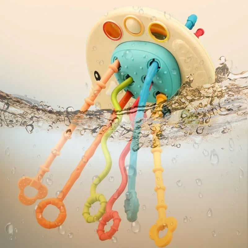 1-3 Years Silicone Pull String Educational Toys 3 In 1 Develop Teething Montessori Sensory Toys Baby Toy for Babies 0-12 Months